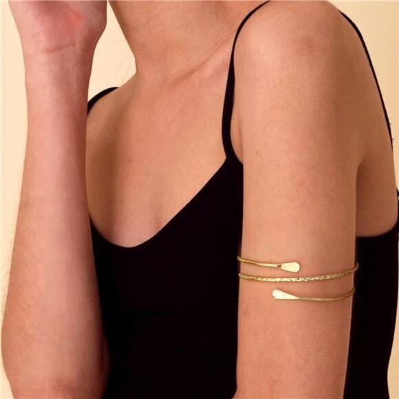 Women’s Cuff Armband Set (3PCS) | Adjustable Upper Arm Bracelets - Picture 3 of 5